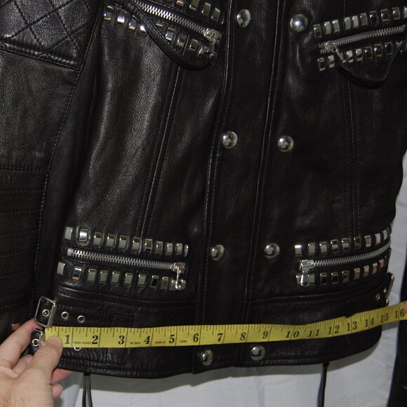 EU 38 ❤️$2495 DIESEL BLACK GOLD Women's LEATHER JACKET Biker Riding jacket ITALY - Picture 15 of 16